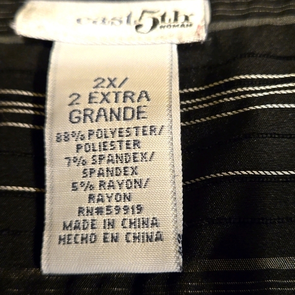 East 5th Long Sleeve Fancy Striped Button Down Shirt Womens size 2X - Picture 6 of 12